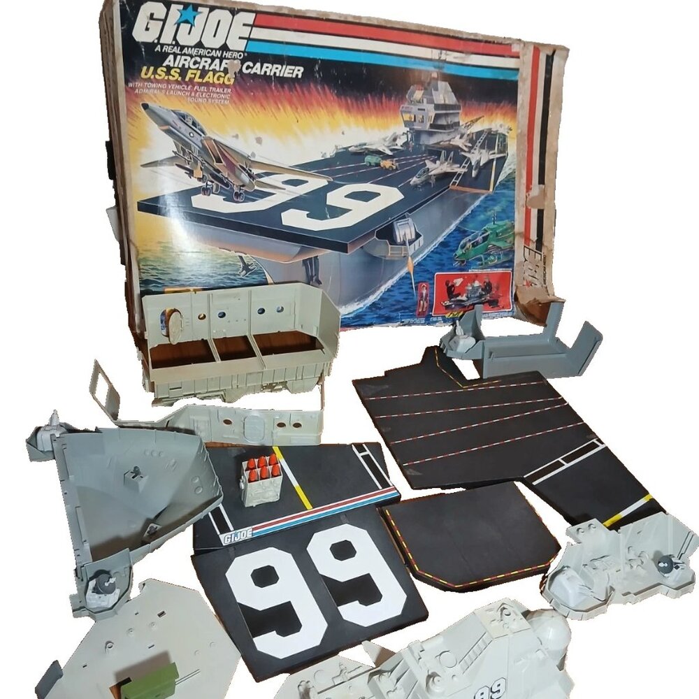USS Flagg Aircraft Carrier 1985 GI Joe ARAH Cobra READ DESCRIPTION